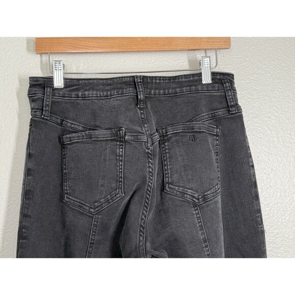 WASH LAB Front Slit Straight Brushed Black Women's Size 30 Jeans Wide Leg Panels - Picture 9 of 15